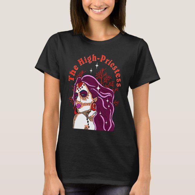 Camiseta Carácter de tarjeta Tarot de alta sacerdotisa Los  (Anverso)