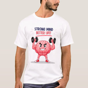 Camiseta Carácter Divertido Cerebro Gimnasio Cita Fuerza Me