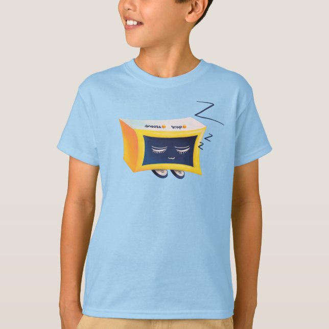 Camiseta Carácter divertido del despertador el dormir lindo (Anverso)