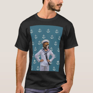 Camiseta Carácter divertido del perro del marinero