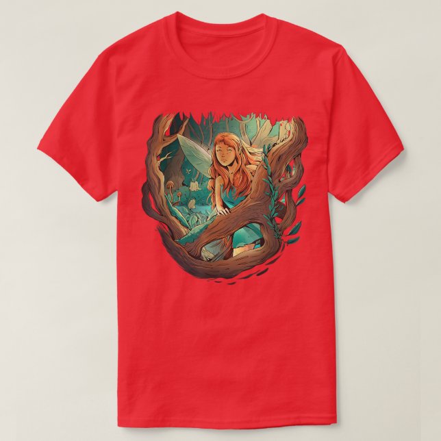 Camiseta Carácter en un bosque como imaginarse (Diseño del anverso)