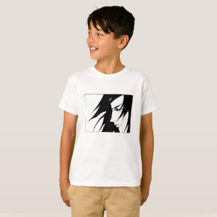 Camiseta Carácter exhausto con los niños soplados viento 