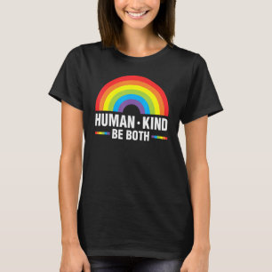 Camiseta Carácter humano ambos orgullo LGBTQ aliado arcoiri