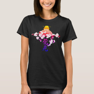 Camiseta Carácter japonés 1a con flores de cerezo
