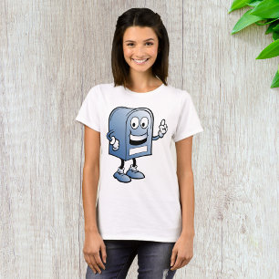 Camiseta Carácter postal azul feliz de mascota de buzón