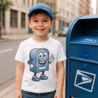 Carácter postal azul feliz de mascota de buzón