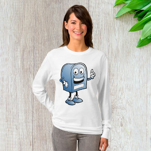 Camiseta Carácter postal azul feliz de mascota de buzón
