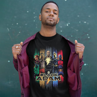 Camiseta Caracteres De Adán Negro En Gráfico De Rayas