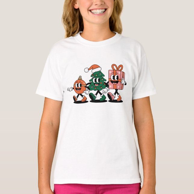 Camiseta Caracteres de dibujos animados de navidades niños  (Anverso)