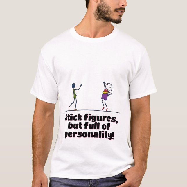 Camiseta Caracteres de la figura de palo de reproducción (Anverso)