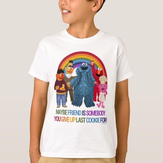 Camiseta Caracteres de Plaza Sésamo | Cita de amigos (Anverso)