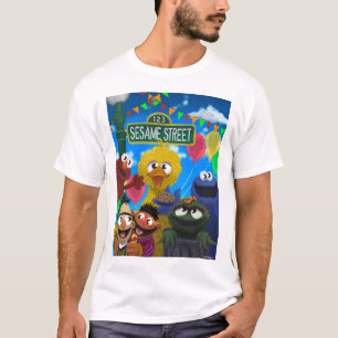 Camiseta Caracteres de Plaza Sésamo   Escena Fiesta