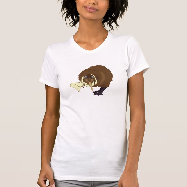 Camiseta caracteres del libro del símil del kiwi (Anverso)