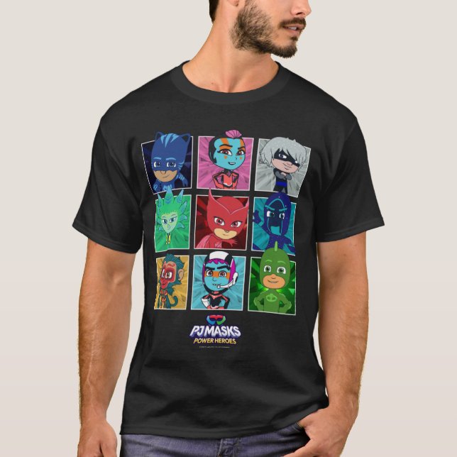Camiseta Caracteres del panel de disparo del grupo de másca (Anverso)
