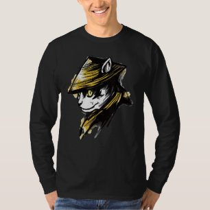 Camiseta Caracteres japoneses de gato de Samurai