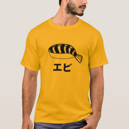 Camiseta Caracteres japoneses del sushi de Ebi