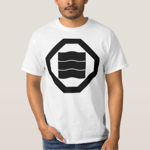 Camiseta Caracteres kanji con forma de onda para tres en la