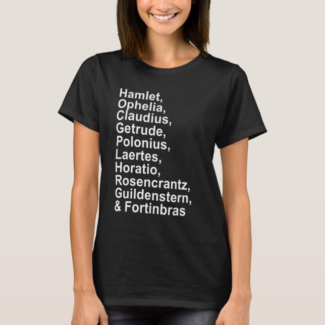 Camiseta Caracteres William Shakespeare Hamlet Shakespeare (Anverso)