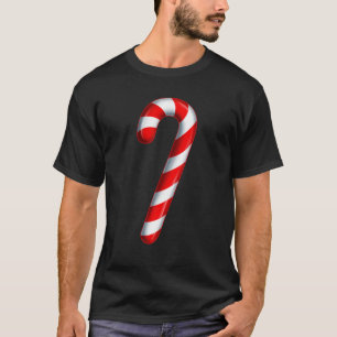 Camiseta Caramelo de Caña de Navidad Alegre y Brillante Roj