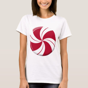 Camiseta Caramelo de la raya del remolino de la hierbabuena