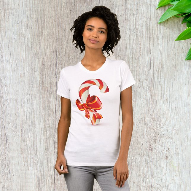 Camiseta Caramelo de Navidad con Cinta Roja Festiva (Subido por el creador)