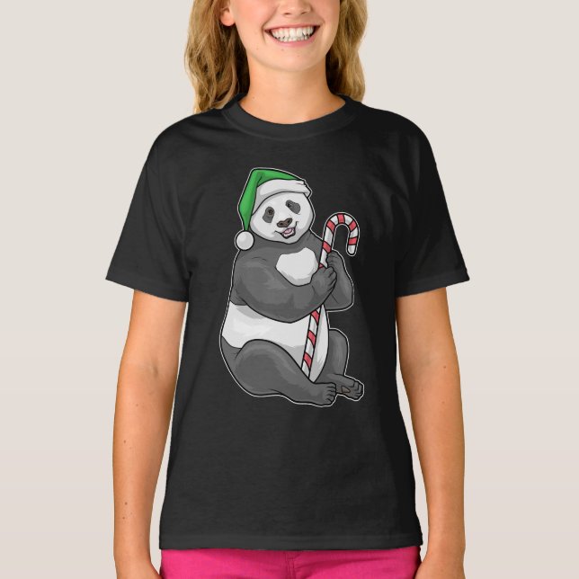 Camiseta Caramelo de Navidad de panda (Anverso)