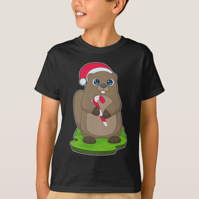 Camiseta Caramelo de Navidad para castor (Anverso)