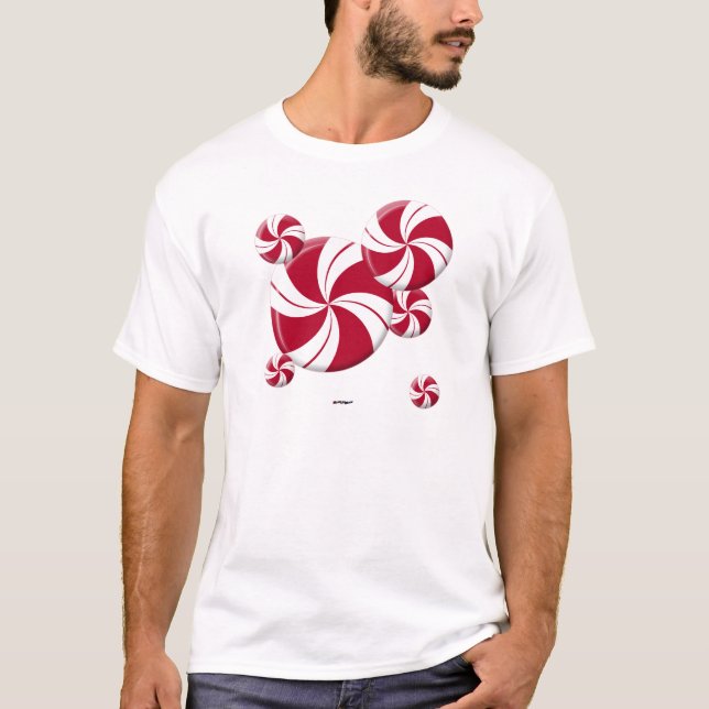 Camiseta Caramelo de Raya de Remolino de Menta (Anverso)