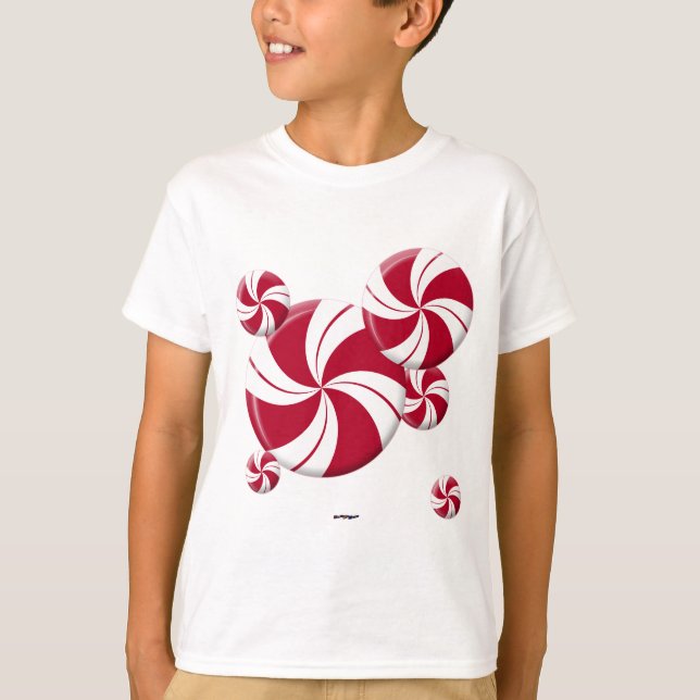 Camiseta Caramelo de Raya de Remolino de Menta (Anverso)
