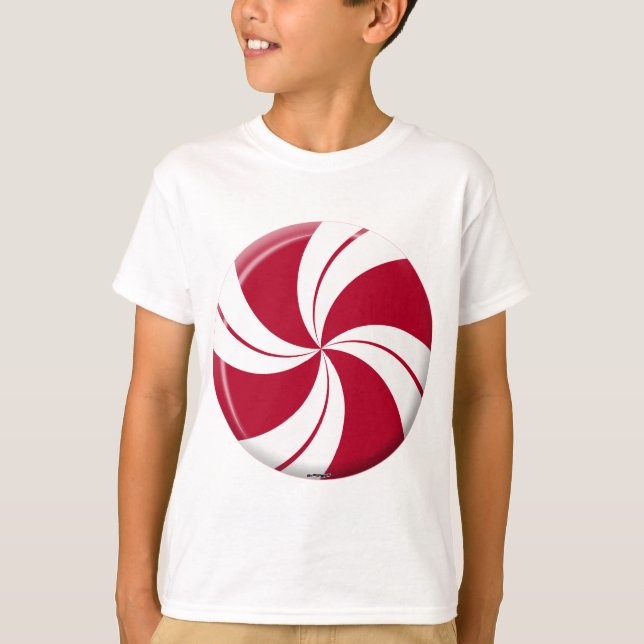 Camiseta Caramelo de raya de remolino de menta (Anverso)