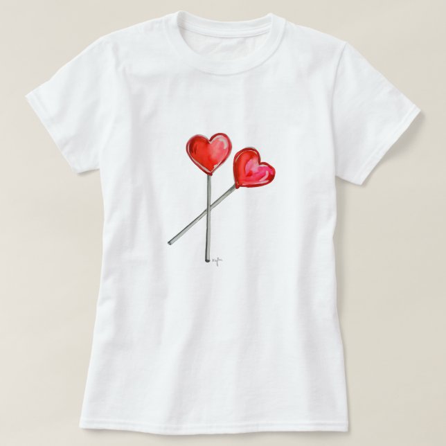 Camiseta Caramelos de Corazón (Diseño del anverso)