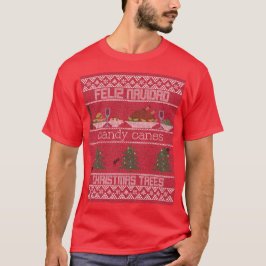 Camiseta Caramelos de Feliznavidad y árboles de Navidad