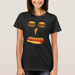 Camiseta Caras de Comida Basura Hamburguesas Pizza Perritos