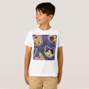 Camiseta Caras de gato con diversas razas y patrones