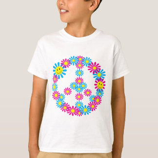 Camiseta Caras del signo de la paz w de la flor