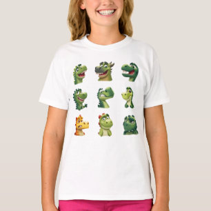 Camiseta Caras Divertidas de Dinosaurios – Niño de Dibujos