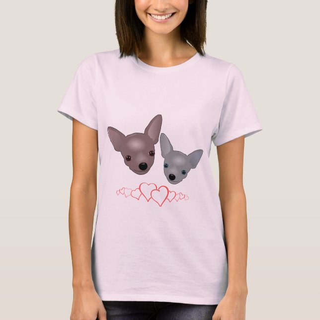 Camiseta Caras lindas de la chihuahua (Anverso)