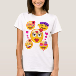 Camiseta Caras lindas de la emoji para los niños y los