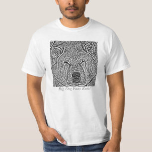 Camiseta carátula de perro grande blanco y negro