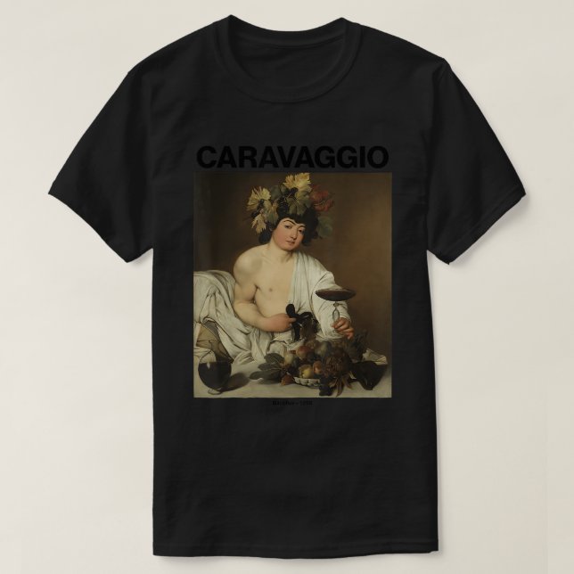 Camiseta Caravaggio, Bacchus â€"Camiseta de cuadros famosos (Diseño del anverso)
