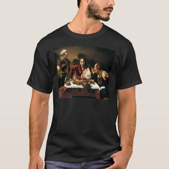 Camiseta Caravaggio - cena en Emmaus - pintura clásica (Anverso)