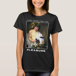 Camiseta Caravaggio pintando a Baco para un hedonista