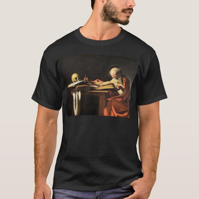 Camiseta Caravaggio - San Gerolamo - pintura del (Anverso)