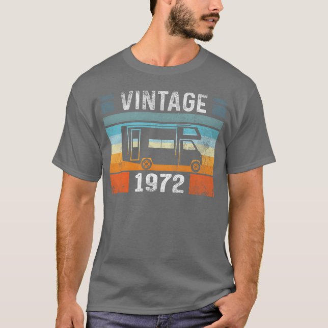 Camiseta Caravan Camping Vintage 1972 Birthday Caravan gift (Anverso)