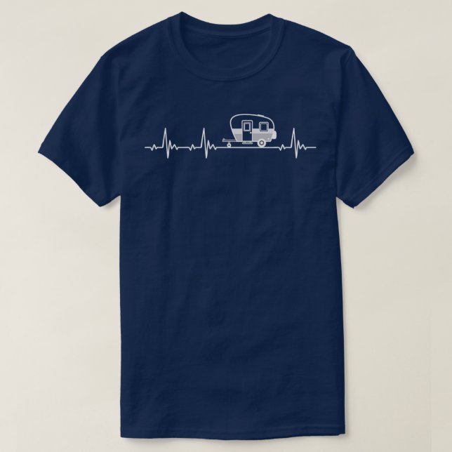 Camiseta Caravana Camping Heartbeat para amantes de la natu (Diseño del anverso)