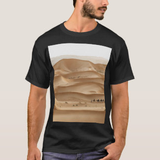 Camiseta Caravana de camellos, puesta de sol del Sáhara, Ma