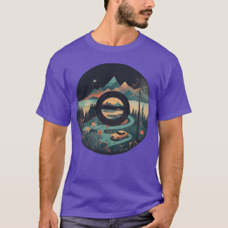 Camiseta Caravana de Camping en Paisaje Montañoso con Récor