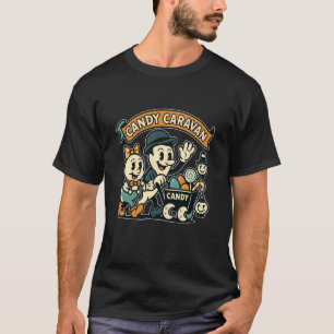 Camiseta Caravana de Caramelo Vagón Fantasma Verde Azulado