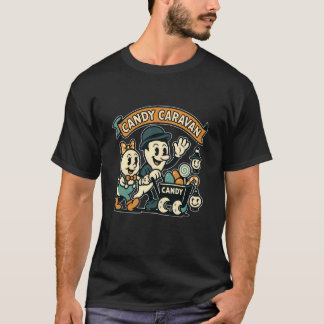 Camiseta Caravana de Caramelo Vagón Fantasma Verde Azulado