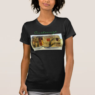 Camiseta caravana de madera resistida del chez